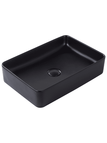 Beliani Waschbecken CHIVANA in Schwarz - (W) 51 x (H) 11 x (L) 34 cm