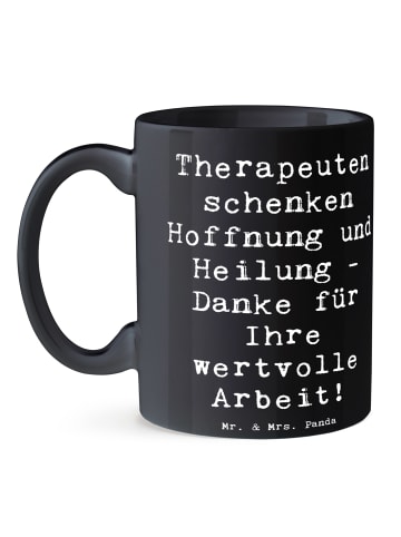 Mr. & Mrs. Panda Tasse Spruch Therapeut Dankeschön mit Spruch in Schwarz