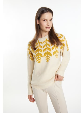 Usha Damen Strick Pullover in Creme Mehrfarbig