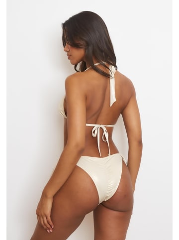 Moda Minx Bikini Top Mykonos Pendant Hoop Triangle in Beige