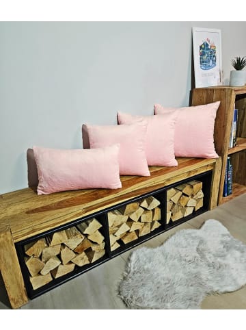 JACK 2er Set Teddy Flausch Kissenhülle Kissenbezug in Rosa