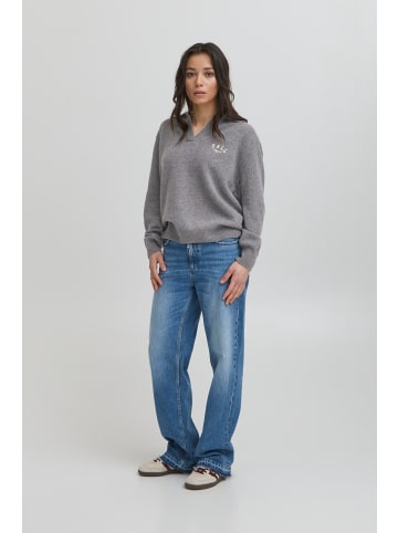 BALL Strickpullover BATARDELLI Loose fit in Medium Grey Melange