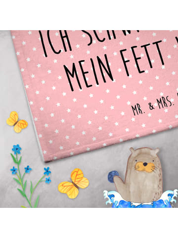 Mr. & Mrs. Panda Handtuch Einhorn Fitness mit Spruch in Rot Pastell