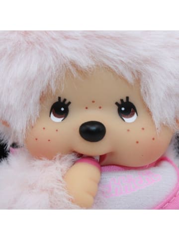 Monchhichi Junge Rosa | 13 cm | Monchhichi Color Puppe | mit rosafarbenem Lätzchen