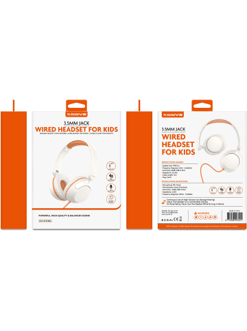 COFI 1453 Xssive Kopfhörer headset für Kinder 3,5 mm Jack in Beige