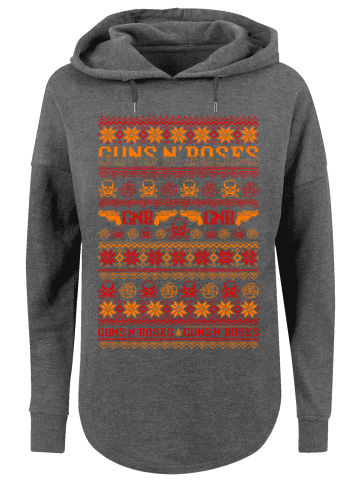 F4NT4STIC Oversized Hoodie Guns n' Roses Weihnachten Christmas in charcoal