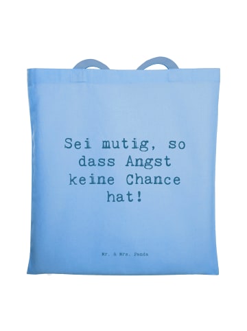 Mr. & Mrs. Panda Einkaufstasche Spruch Angst überwinden mit Spruch in Sky Blue