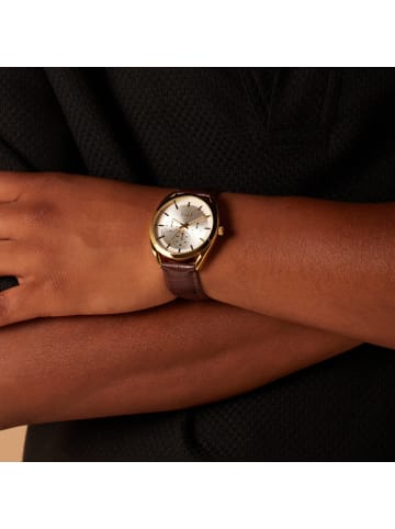 Lucardi Lederimitat Quarz Regal Gold