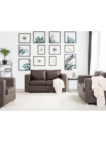 Beliani 2-Sitzer Sofa HELSINKI in Braun - (W) 152 x (H) 72 x (L) 76 cm