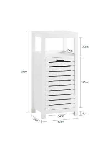 SoBuy Badezimmerschrank in Reinweiß - (W) 30 x (H) 90 x (L) 42 cm