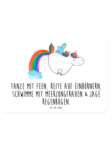 Mr. & Mrs. Panda tafel Einhorn Fliegendes Pferd mit Spruch in Weiß