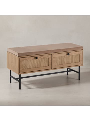 KADIMA DESIGN Schuhbank mit Stoff-Sitzfläche 100x48x38 cm Garderobenbank