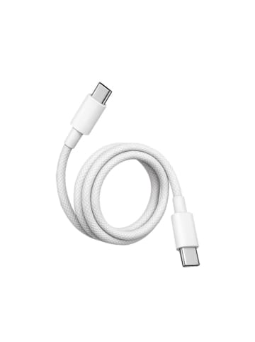 Wisam Teltech Kabel 3A USB-C USB-C 60W 1m weiß geflochten TCA-06