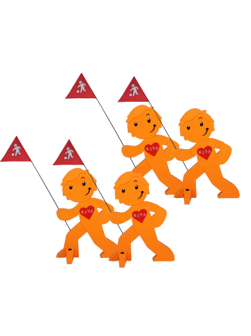 StreetBuddy StreetBuddy Warnfigur für Kindersicherheit in Orange, 4-er Pack