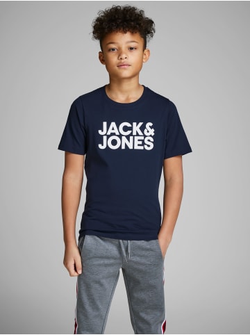 JACK & JONES Junior T-Shirt in navy blazer/Large Print