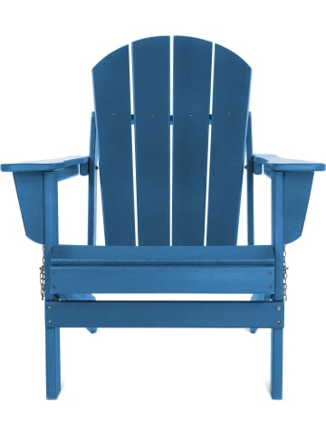 Aspero Gartenstuhl Adirondack mit Fußstütze in Blau