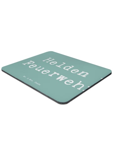 Mr. & Mrs. Panda Mouse Pad Spruch Feuerwehrmann Helden mit Spruch in Meeresbrise