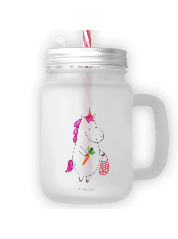 Mr. & Mrs. Panda Limonadenglas Einhorn Gemüse ohne Spruch in Transparent