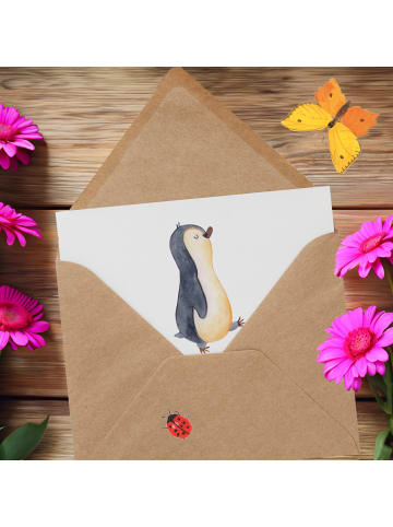 Mr. & Mrs. Panda Einladungskarte Eiskunstlauf Trainerin mit Spruch in Weiß