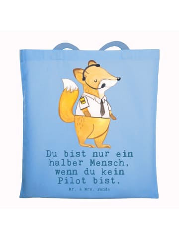 Mr. & Mrs. Panda Tragetasche Pilot Herz mit Spruch in Sky Blue