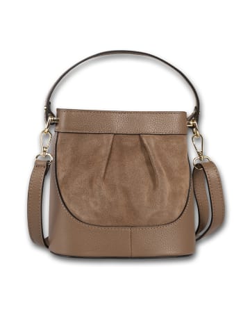 Toscanto Leder Umhängetasche Toscanto Tasche taupe, beige ca. 18cm