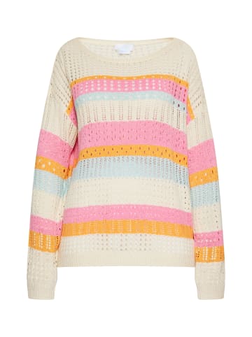 usha BLUE LABEL Strick Pullover in Wollweiss Pink Orange