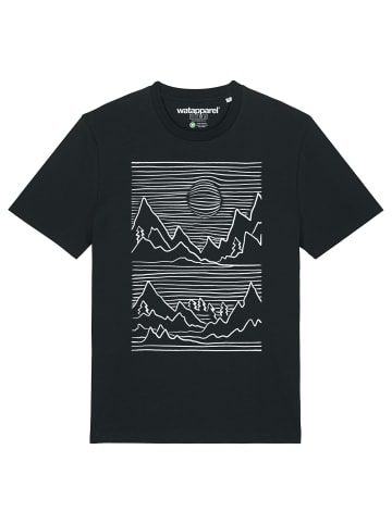wat? Apparel T-Shirt Mountains in Schwarz