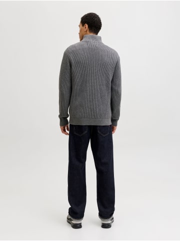 Jack & Jones Strickjacke mit Viertelreißverschluss in Grey Melange 1