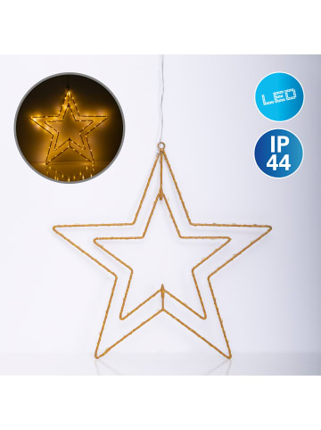 näve LED-Outdoor-Weihnachtsleuchte "Stern" in gold - (L)40cm x (B)40cm x (H)40cm