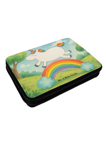 Mr. & Mrs. Panda Federtasche Einhorn Regenbogen Design ohne Spruch in Weiß