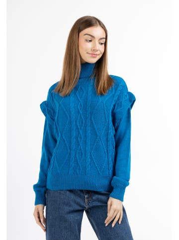 myMo Damen Strick Pullover in KÖNIGSBLAU