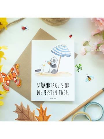 Mr. & Mrs. Panda Grußkarte Sommer Strandtage mit Spruch in Weiß