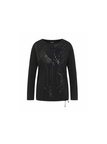 Barbara Lebek V-Kragen T-Shirt für Damen in schwarz