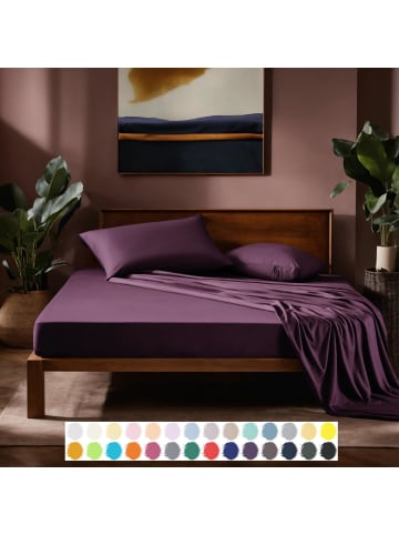 Carpe Sonno Edel Jersey Spannbettlaken in Violett