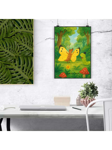 Mr. & Mrs. Panda Bild Raupe Schmetterling Design ohne Spruch in Weiß