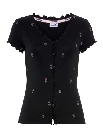 Kangaroos Kurzarmshirt in schwarz-bunt
