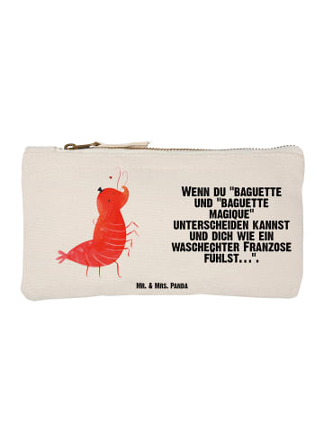 Mr. & Mrs. Panda Schminktasche Garnele Franzose mit Spruch in Weiß