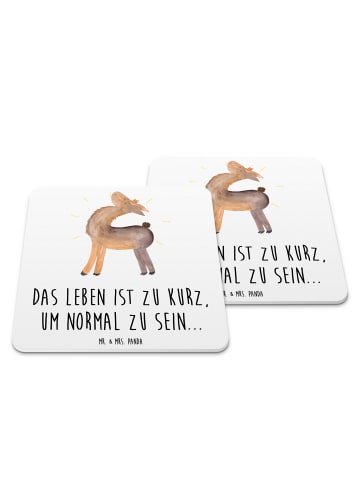 Mr. & Mrs. Panda Tischuntersetzer Lama Stolz mit Spruch in Weiß