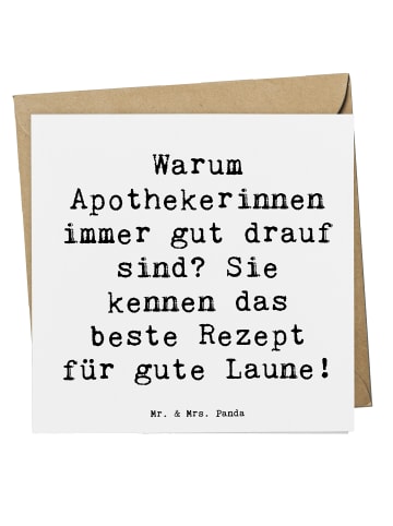 Mr. & Mrs. Panda Einladungskarte Spruch Glückliche Apothekerin m... in Weiß