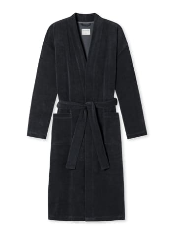 Schiesser Bademantel Feather Terry in Anthrazit