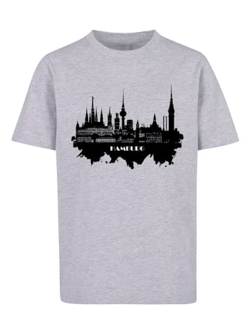 F4NT4STIC T-Shirt Cities Collection - Hamburg skyline in grau meliert