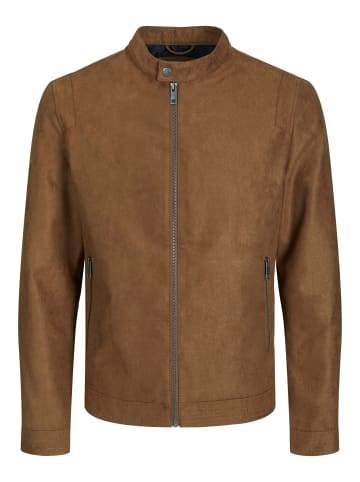 JACK & JONES PLUS Bikerjacke in Lederoptik in Cognac