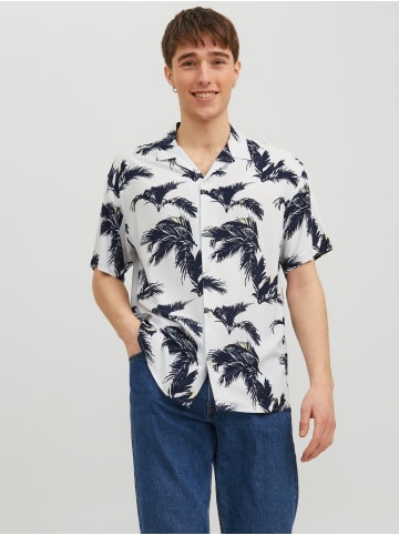 Jack & Jones Florales Kurzarm Hemd Relaxed Fit Shirt JORLUKE in Weiß-2