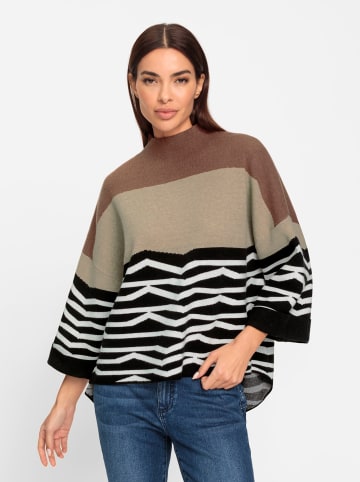 Heine Strickpullover in sand-schwarz-gemustert