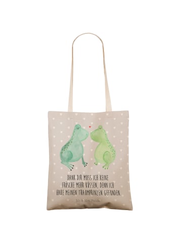 Mr. & Mrs. Panda Shopper Frosch Liebe mit Spruch in Grau Pastell