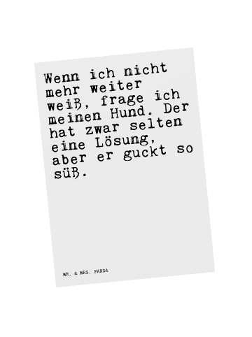 Mr. & Mrs. Panda Ansichtskarte Wenn ich nicht mehr... mit Spruch in Weiß