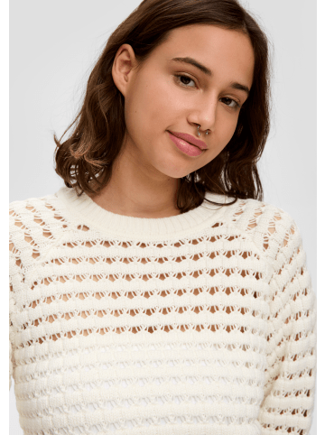 QS Strickpullover langarm in Creme