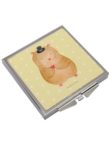Mr. & Mrs. Panda Kosmetikspiegel Hamster Hut ohne Spruch in Gelb Pastell
