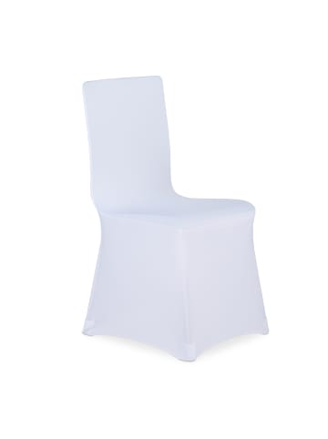 relaxdays 8 x Stuhlhussen in Weiß