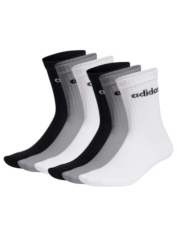 adidas Socken 6er Pack in Schwarz/Grau/Weiß